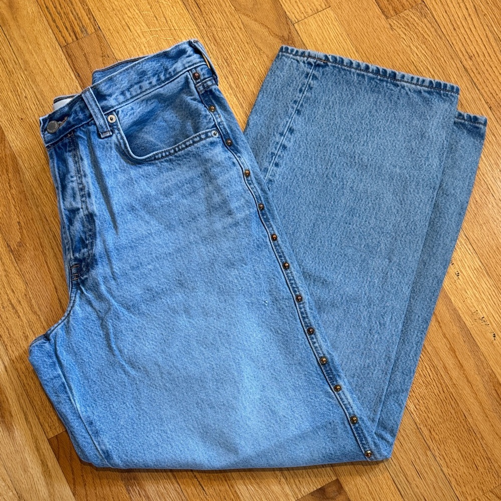 Universal Thread Women’s Studded Denim Jeans Mid Rise 90’s Baggy Size 10